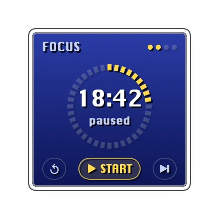 The Focus Timer widget in Quest