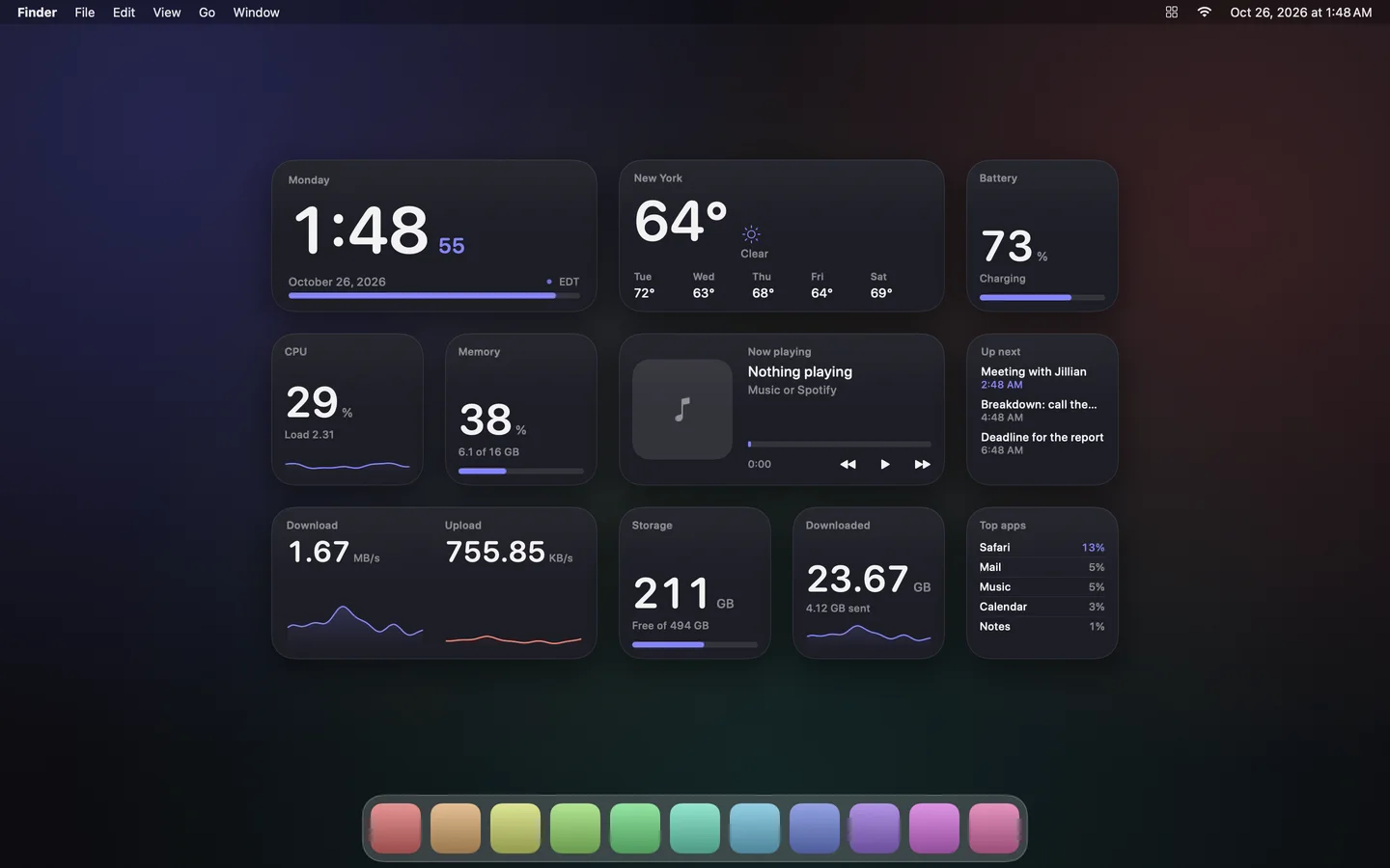 The Slate theme laid out on a Mac desktop
