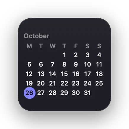The Calendar widget in Slate