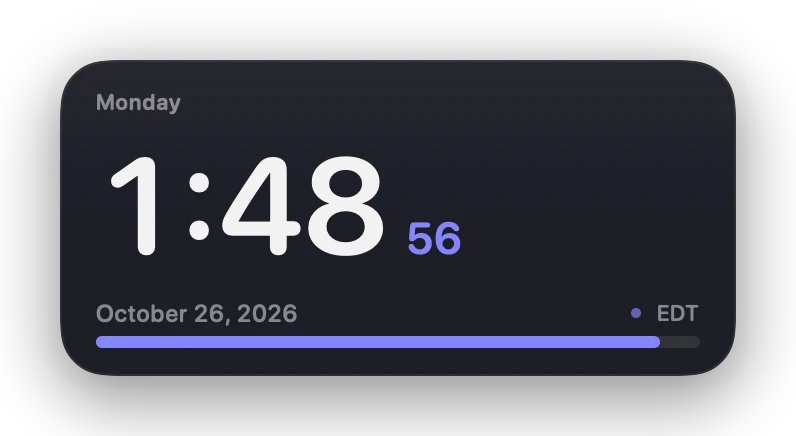 The Clock widget in Slate