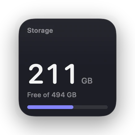 The Storage widget in Slate