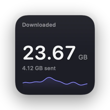 The Total Downloaded widget in Slate