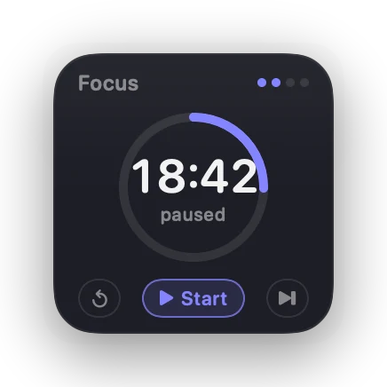 The Focus Timer widget in Slate