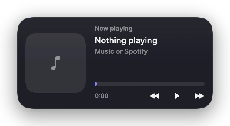 The Now Playing widget in Slate