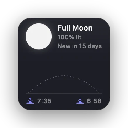 The Moon & Sun widget in Slate