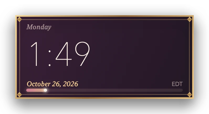 The Clock widget in Velvet