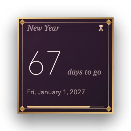 The Countdown widget in Velvet