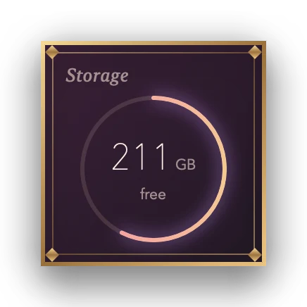 The Storage widget in Velvet