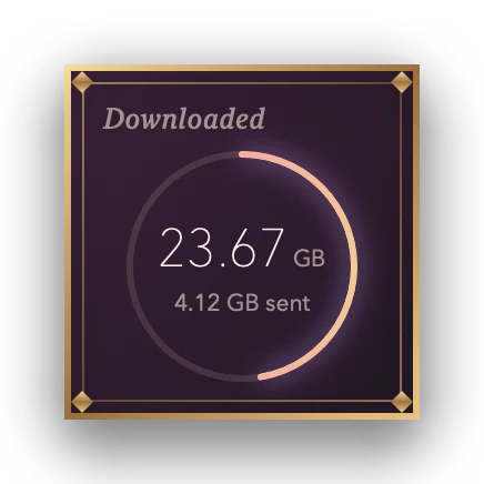 The Total Downloaded widget in Velvet