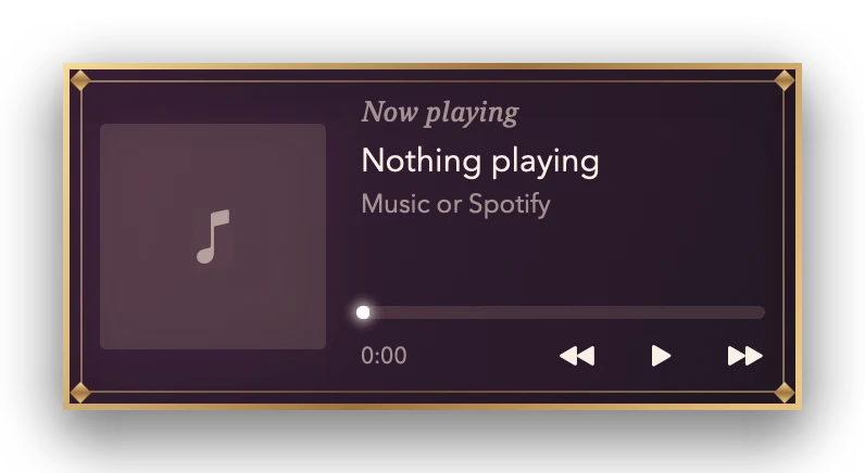 The Now Playing widget in Velvet