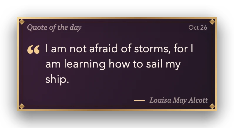 The Quote of the Day widget in Velvet